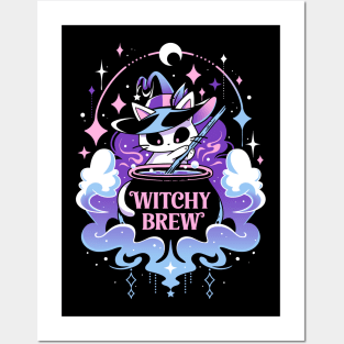 Witchy Cat Potion - Kawaii Magic Posters and Art